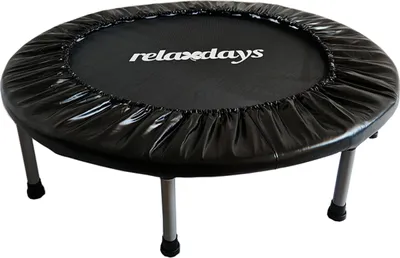 Obrázok produktu pre Relaxdays Vnútorná trampolína, Ø 95 cm, skladateľná minitrampolína do 100 kg, šport a gymnastika, fitness trampolína, čierna