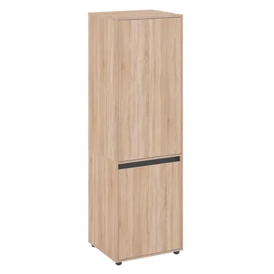Produktbild von KOMTO Kleiderschrank Schrank Schlafzimmer Kinderzimmer Mehrzweckschrank mit 2-türig & 2 Fächer Garderobenschrank Flur Drehtürenschrank 60x192 Sonoma