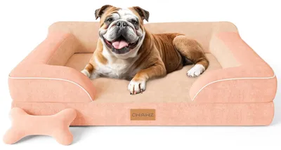 Imagen del producto de Cama para perros con gel refrigerante y espuma viscoelástica, de 91 x 69 x 22 cm, resistente al agua, con funda extraíble, ideal para perros grandes