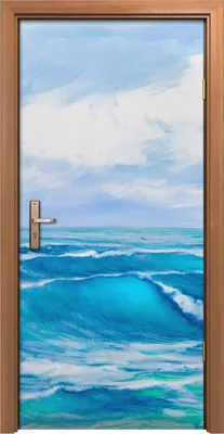 Produktbild von Türposter 90x200 cm Türaufkleber Türtapete Türfolie Klebefolie Malerei des Meere auf Skizze