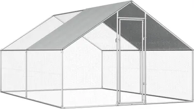 Zdjęcie produktu dla The Living Store Zewnętrzna klatka dla kur 2,75x4x1,92 m Stal ocynkowana