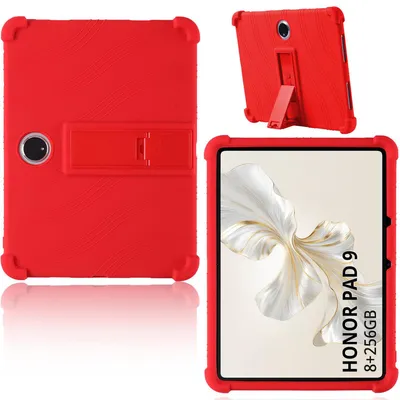 Produktbild von Tablet Hülle für Honor Pad 9 12,1", Stoßfeste Weiches Silikon Schutzhülle mit Standfunktion Rot