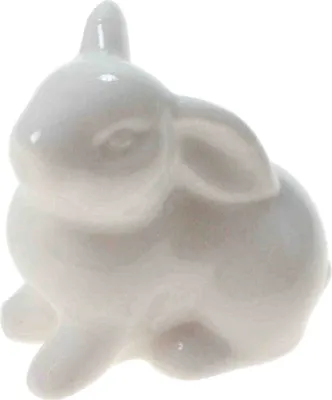 Produktbild von Hase Pit groß Keramik weiß 4,5x4x3,5cm Osterhase Ostern Frühling, Menge:6 St.