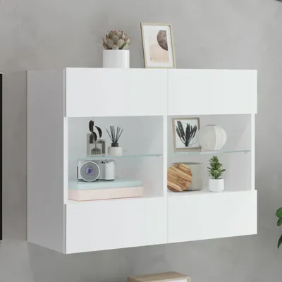 Produktbild von vidaXL TV-Wandschrank mit LED-Leuchten Weiß 78,5x30x60,5 cm