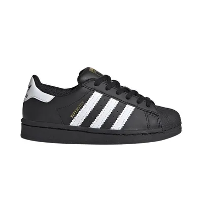 Image de Adidas Superstar, couleur noire et blanc cassé (taille enfant), pointure européenne 28,5
