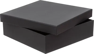 Produktbild von Pappschachtel 23,5 x 23,5 x 6,5 cm, Schwarz, Kraftpapier kaschierte Pappe