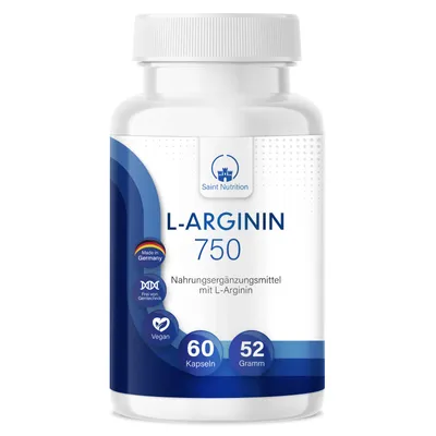 Produktbild von Saint Nutrition® L-Arginin - Energy Booster – Unterstützung der sportlichen Leistung -Leistungsfähigkeit & Ausdauer