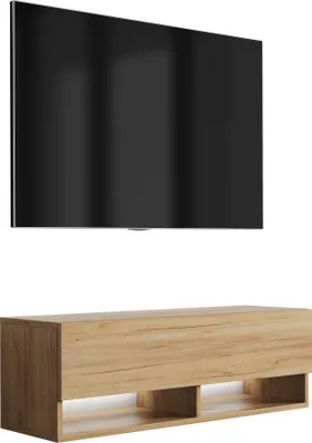Immagine prodotto di Lavagna TV 100 cm rovere artigianale, LED bianco, 100 × 32 × 34 cm