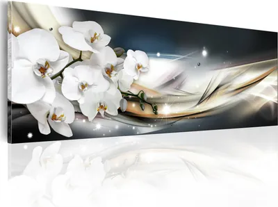 Produktbild von Modernes Wandbild b-A-0010-b-b (120x40) - 1 Teilig Bilder Fotografie auf Leinwand Foto Bild Dekoration Wand Bilder Kunstdruck Blumen Orchidee Abstrakt