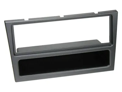Image de Adaptateur de façade 1-DIN avec vide poche compatible avec Opel/Renault charbon metallic