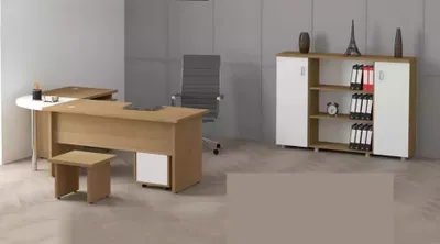 Produktbild von Heller Büromöbel Set Arbeitszimmer Schreibtisch Aktenschrank Tisch Neu