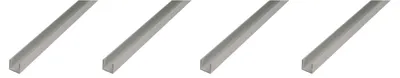 Zdjęcie produktu dla Alberts 4 x profil U, aluminium, 10 x 12 x 10 x 1,5 mm, długość 2 m, anodowane na srebrno