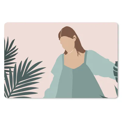 Produktbild von MuchoWow® Schreibtischunterlage Sommer - Frauen - Pflanzen - Tropisch 60x40 cm - XXL Mauspad - Großes Mauspad