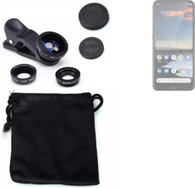 Produktbild von K-S-Trade Smartphone Kamera Linsen Set Kompatibel mit Nokia 5.3 3in1 Clip-On Kamera Adapter Macro Weitwinkel FishEye Fischauge Objektiv Linse