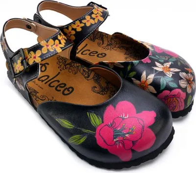 Produktbild von Damenschuhe Calceo Klassische Sandalen mit Blumen CAL1609 42