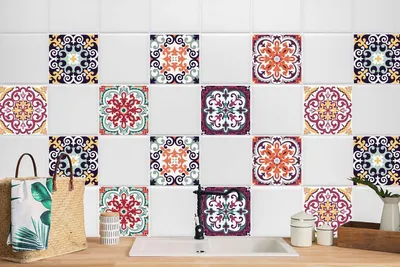 Produktbild von 24 Stück Laminierter Aufkleber Küchen Wandfliesen Fliesenaufkleber Effektives Dekor 15 x 15 cm