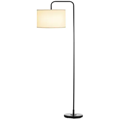 Image de Lampadaire pour le salon en métal noir moderne avec abat-jour et 180 cm de câble - 64 x 38 x 163,5 cm Aosom