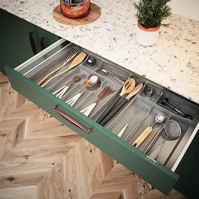 Productafbeelding van Famanu Keukenaccessoires Opbergdoos - Opbergbox voor de keuken – Ladeorganizer 83 x 43 cm - 12 compartimenten