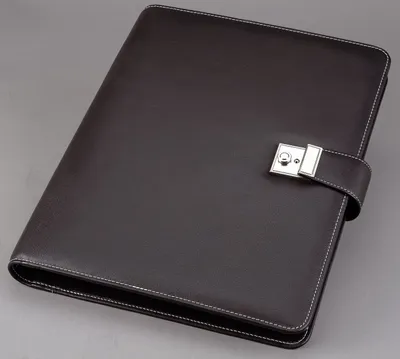 Zdjęcie produktu dla Alassio® 31514 Teczka na dokumenty LIMONE z zamkiem - A4, imitacja skóry , czarna(T)
