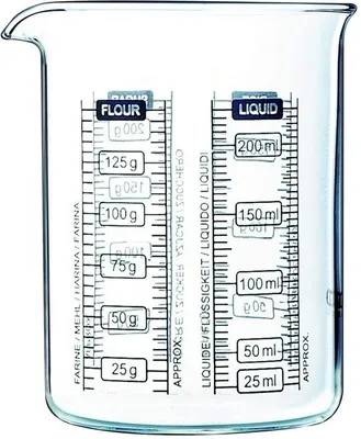 Obrázok produktu pre Sklenená odmerka do kuchyne s nadčasovým dizajnom, 0,25 l