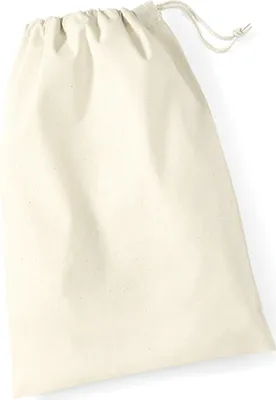 Immagine prodotto di Westford Mill W115 | Borsa in cotone / borsa da palestra / varie dimensioni - Colore: Naturale - Taglia: XS (14x20cm)