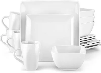 Produktbild von 16-teiliges Porzellan-Essservice für 4 Personen weiß