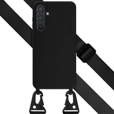 Image de Selencia Etui en silicone avec cordon détachable pour le Samsung Galaxy A55 - Noir