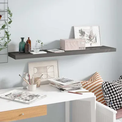 Zdjęcie produktu dla Maison Exclusive – wisząca półka, szara z połyskiem, 120 x 23,5 x 3,8 cm, MDF