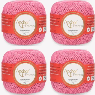 Obrázok produktu pre 4x Anchor Freccia 20 – jemná bavlnená priadza na háčkovanie (farba 00075)