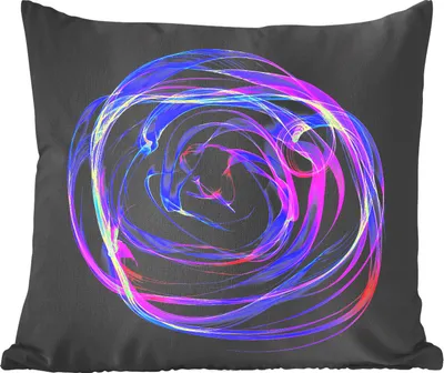 Produktbild von MuchoWow® Zierkissen Sofakissen Wohnzimmer Dekokissen 45x45 cm Violette Geometrie in einem Kreis - Schlafpolster - Polster für das Sofa