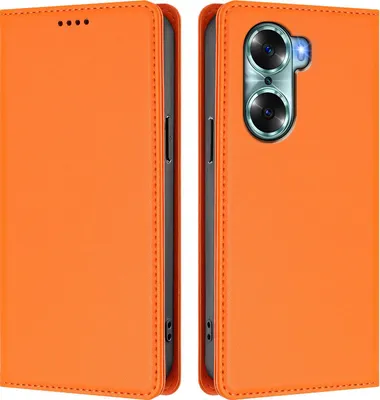 Immagine prodotto di Custodia in pelle per Honor 60, custodia flip magnetica in Finto cuoio con supporto Arancione