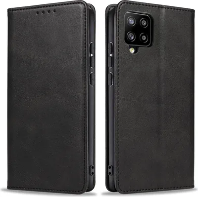 Produktbild von Handyhülle für Samsung Galaxy A42 5G Kunstleder Flip Cover Hülle Handytasche Case Kartenfach Farbe: Schwarz