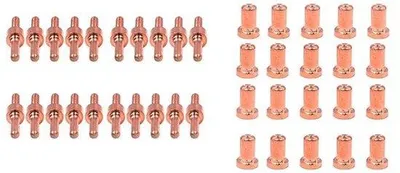 Image de 60 pièces de pointes et de buses pour torches de découpe plasma, compatibles avec les appareils de découpe plasma