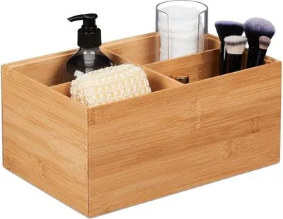 Produktbild von Bambus-Aufbewahrungsbox mit 4 Fächern