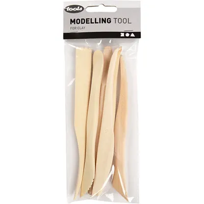 Produktbild von Creativ Company Modellierwerkzeug-Set Holz 6-teilig für Ton und Basteln