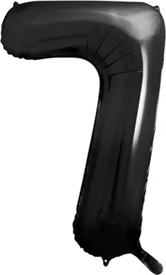 Produktbild von Zahl 7 Schwarzer Zahlenfolienballon 86cm