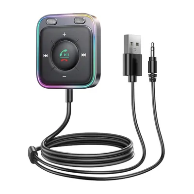 Obrázek produktu pro LED Bluetooth 5.3 audio přijímač do auta, duální mikrofon, USB, 3,5mm AUX