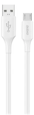Produktbild von Dudao L2SM USB-A/micro USB Ladekabel 6A - 1,2m Weiß für schnelles Aufladen KP41384