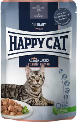 Produktbild von Happy Cat Meat in Sauce Pouches Culinary Atlantik Lachs 20 x 85 g