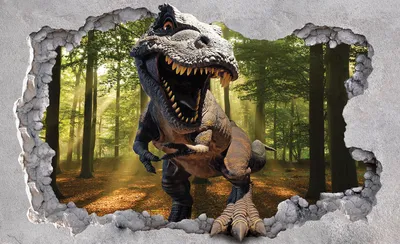 Produktbild von Vlies Fototapete Dinosaurier wilde Natur Wald (312cm x 219cm -3 Bahnen) Wohnzimmer Schlafzimmer Wandtapete Tapete Latexdruck UV-Beständig Geruchsfrei Hohe Auflösung Montagefertig