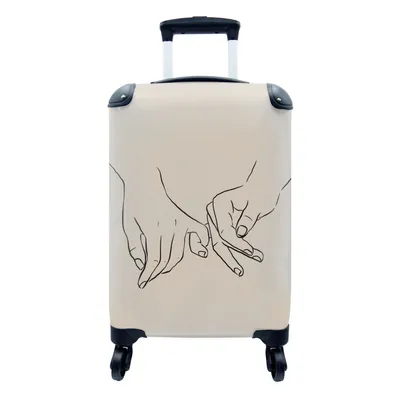 Produktbild von MuchoWow® Koffer Handgepäck Trolley Rollkoffer Kleine Reisekoffer mit 4 Rollen - Ehepaar - Romantisches Geschenk - Valentinstag - Cabin Size < 55x40x23 cm & 55x40x20 cm - Fotokoffer - Kabinenkoffer - Boardgepäck - Reise-Box - Reisekoffer - Reisegepäck - Koffer mit Bild - Trolley für Kinder