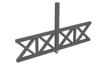 Produktbild von Alpholz Seitenwand Andreaskreuz, freistehehend 355 x 210 cm Schiefergrau