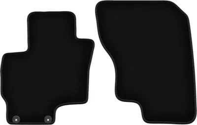 Produktbild von Wielganizator Velours-Autoteppiche vorne – passend für Mitsubishi Outlander III PHEV (SUV, Bj. 2012-) –  schwarz, passgenau, mit Befestigungen set 2 Stk.