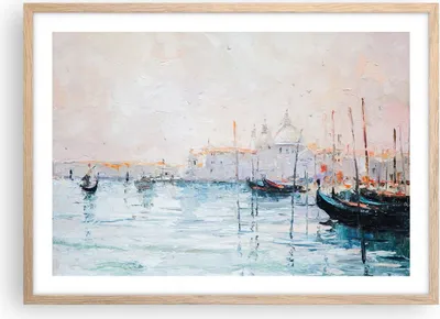 Produktbild von Gerahmtes Poster - Rahmen in heller Eiche - Venedig Basilika - 70x50 cm - Wand Bild - Wanddeko - Wandbilder - Kunstposter - Wandposter - Bilderrahmen - Bilder - Kunstdruck - Wandbild - P2NAA70x50-3662