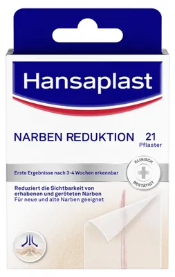Produktbild von Hansaplast Narbenpflaster (21 Stück), zur Reduktion der Sichtbarkeit von Narben, 3,8 x 6,8 cm