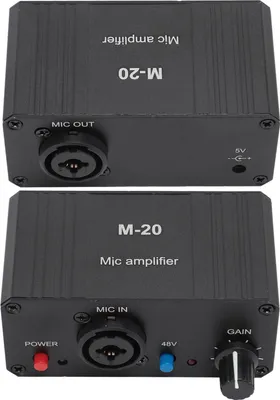 Produktbild von Mikrofonvorverstärker mit hoher Verstärkung, 48-V-Phantomspeisung, XLR-Ausgang, Mikrofonvorverstärker für dynamische und Kondensatormikrofone, Booster