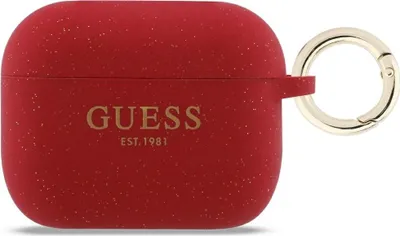 Immagine prodotto di Guess Custodia in silicone glitterato per AirPods Pro 3, rosso