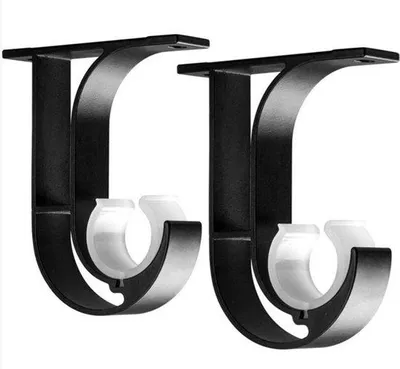 Produktbild von Gardinenstangenhalter - 2 Stück - für Gardinenstangen bis 28 mm - Stangenhalterung - Gardinenstangenhalterung - Wandhalterung - Schwarz