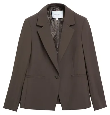 Produktbild von comma Damen Blazer Regular Fit, halblanger Schnitt, Viskosemix, Einknopfverschluss, Reverskragen