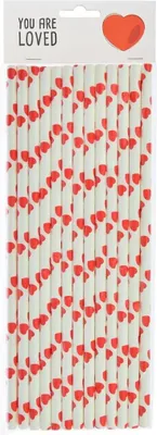 Produktbild von Papier-Strohhalme in Herzform, 12 Stück – Arpex